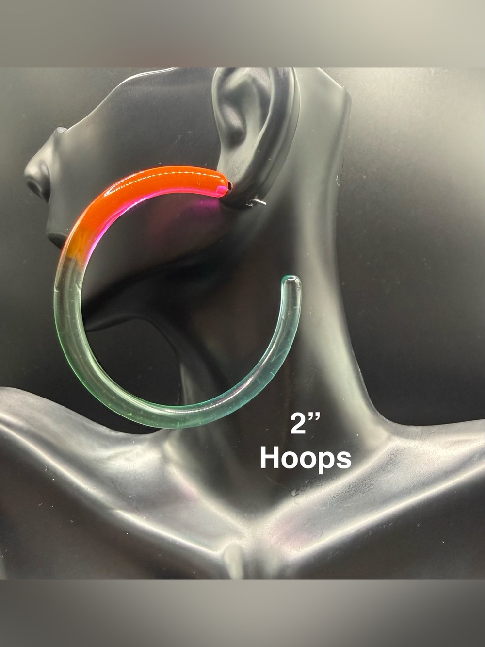 Vibrant Ombre Acrylic Hoop Earrings
